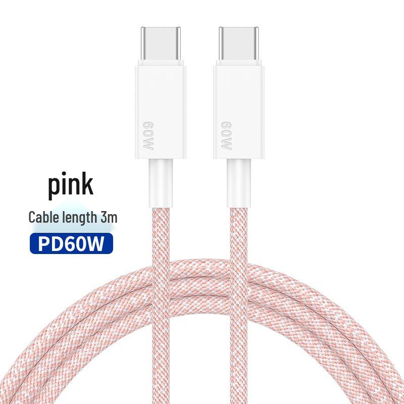 Dual-Head 60W Type-C PD Fast Charging Cable for Apple iPhone 15