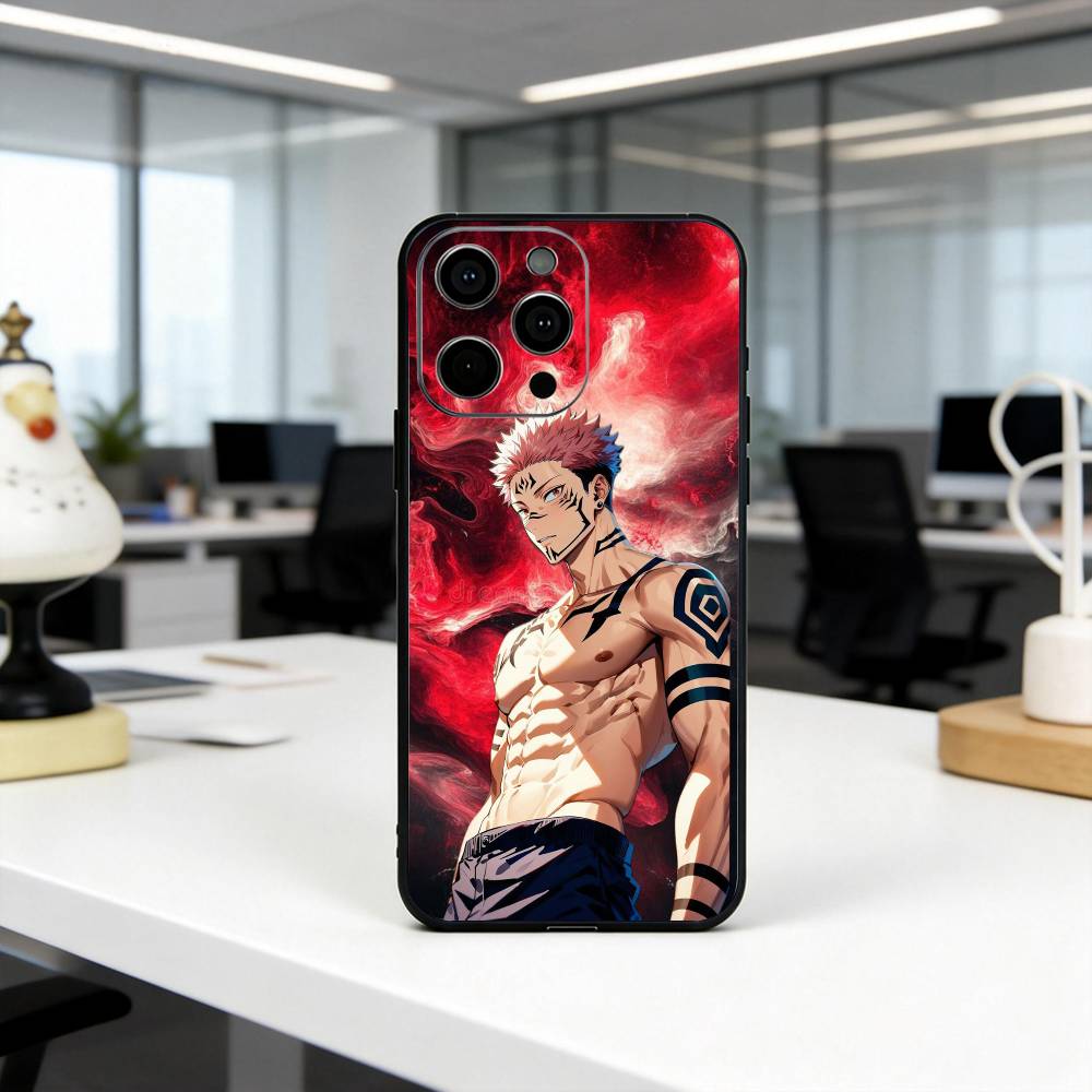 Jujut-su R-Ryomen S-Sukuna Kaisen-RS Phone Case For iPhone 17, 16,15,14,13,12,11 Plus,Pro Max, Others Soft Black Cover