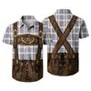 Men's Short Sleeve Button Down Shirt with Vintage Festival Inspired Print Casual Loose Fit Festival Party Daily Top