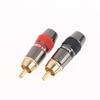 2/6/10 Pcs Gold-Plated Copper Lotus Solder Plug - Male Audio & Video Red-Black Extension Connector