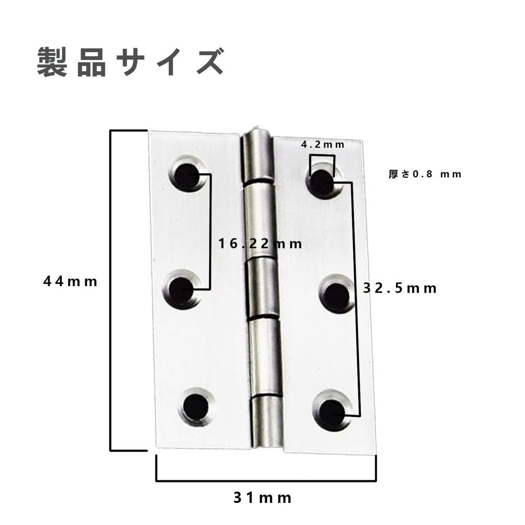 BRIIKPP 10 Stück Edelstahlscharniere Schrauben Möbelreparatur Holzkistenscharniere Langlebiges Material mit 60 Schrauben