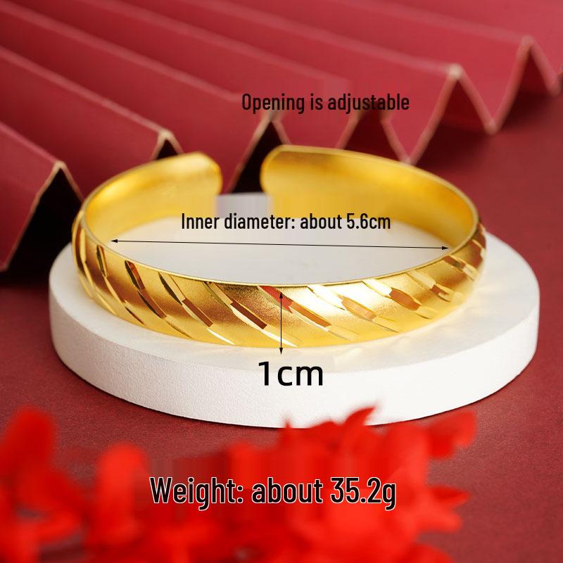 Vietnamesischer Sandschmuck Armreif mit Herzsutra: Langlebiges, sternförmiges Armband aus Messinglegierung für Damen.