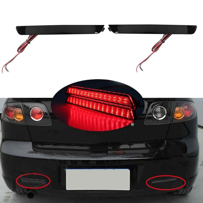 A51K-Car Rear Bumper Reflector Lights Dustproof Waterproof Tail Stop Running Lamps Brake Light for AXELA 2004-2009