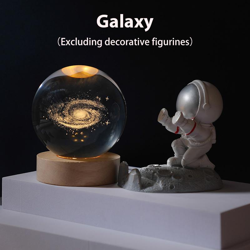 Festival USB LED Night Light,Galaxy Crystal Ball Lampm,planet Moon Lamp,home Decoration Desktop Decorative Light Small Ornaments