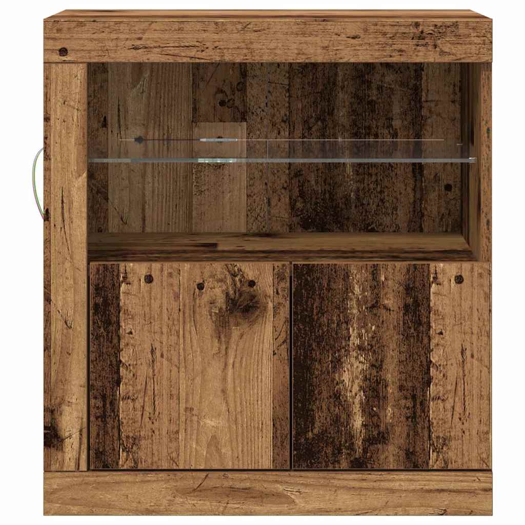 LED Sideboard In Brown 60.5 X 37 X 67 Cm Particleboard