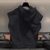 Hooded Sleeveless T-shirt Men's Summer New Plus Size Solid Color Loose All-match Vest Tops Street Casual Fashion Men Clothing