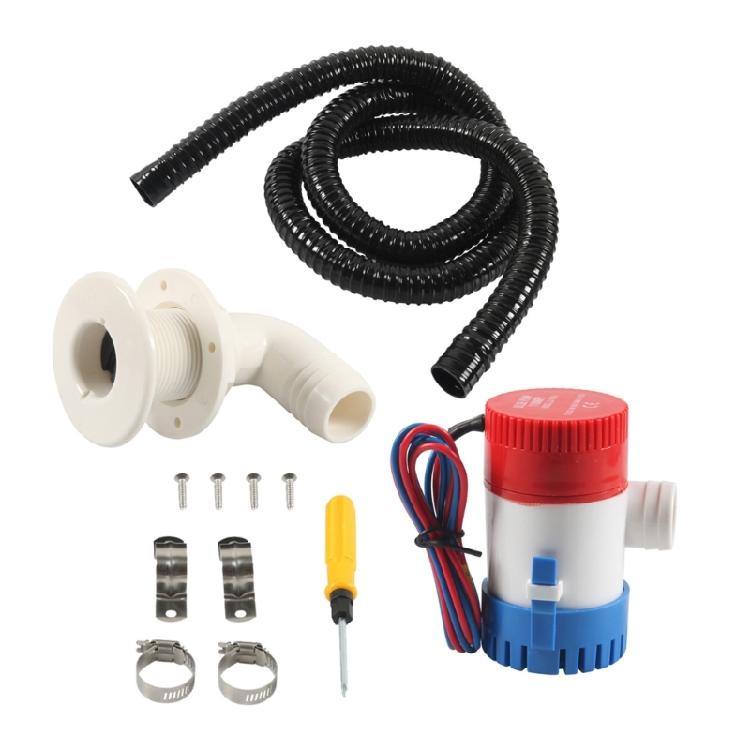 Marine Bilge Pump Hose Kit 1-1/8 Inch with Elbow Thru Hull Scupper & Stainless Steel Clamps for Quick Water Evacuation