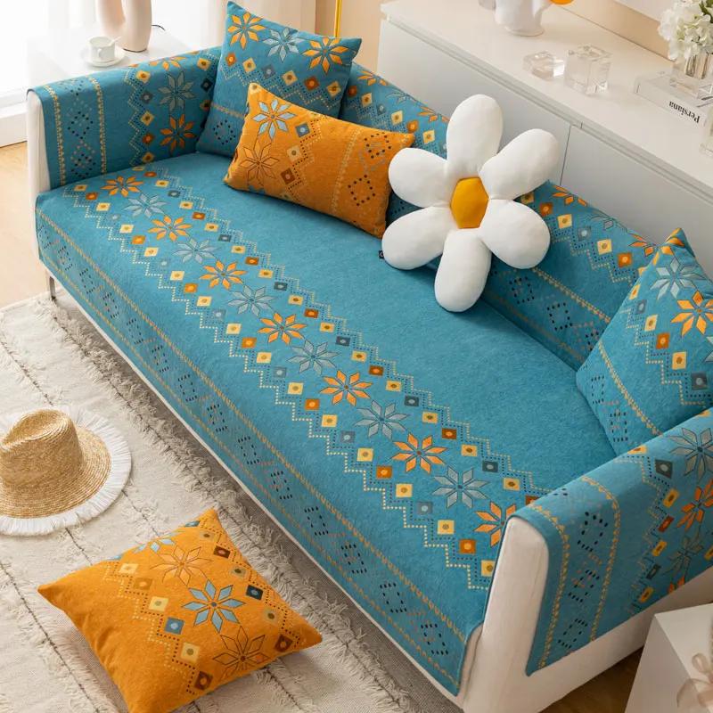 EIFLOY-Boho Sofa Cover, 2, 3, 4 Seater, L Shape, Chenille, Non-slip Leather Couch Furniture Slipcovers, Soft, Wholesale