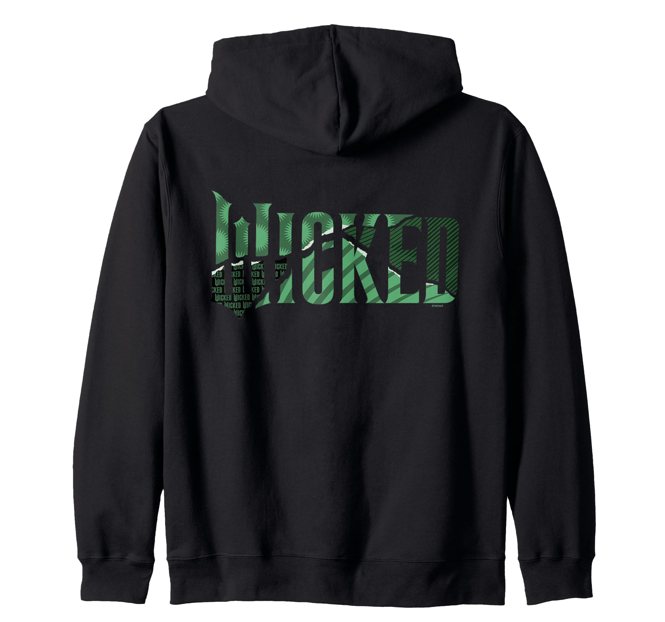 

WICKED: For Good Torn Green Collage Logo Zip Hoodie
