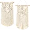Dahey 2 Pcs Macrame Wall Hanging Small Woven Tapestry Wall Art Decor - Beautiful for Boho Home Decor, Apartment, Nursery, Party Decorations, 16.5" L