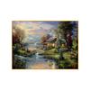 Pastorial Oil Painting, Canvas, Painting, Landscape Posters and Prints, Photographs with Mountain Rivers, Living Room Decor