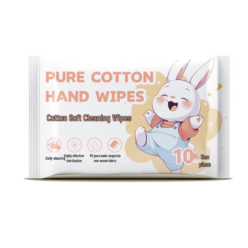 

Набір дитячих очищувальних серветок (10 штук): Портативні вологі серветки для подорожей, дому, ресторану, офісу