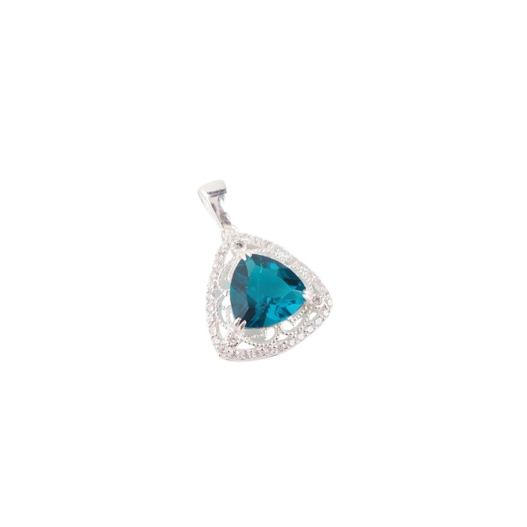 Apatite Gemstone 925 Solid Silver Jewelry Designer Zircon Pendant 0.99" For Mom CZP-8-13