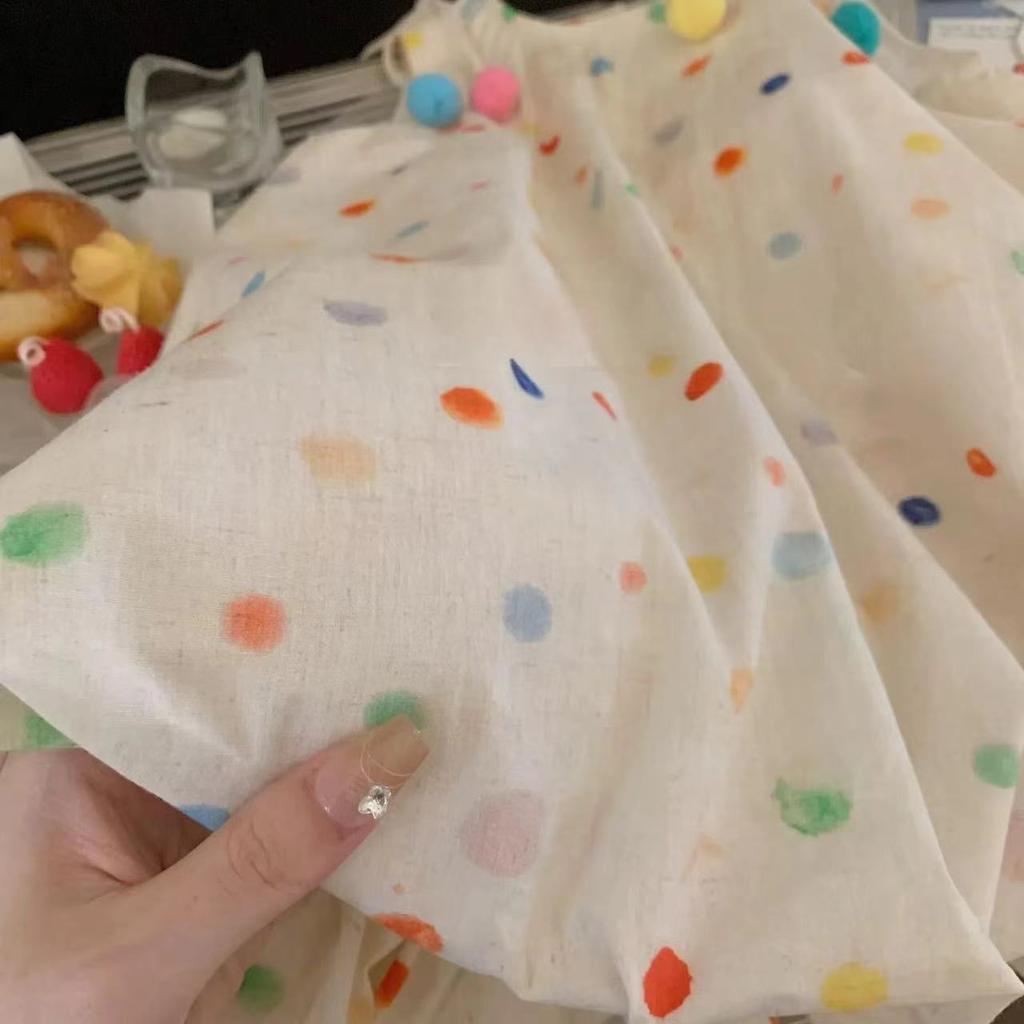 Girls Summer Sweet Polka Dot Spaghetti Strap Dress Casual Colorful Dots Sundress For Little Kids