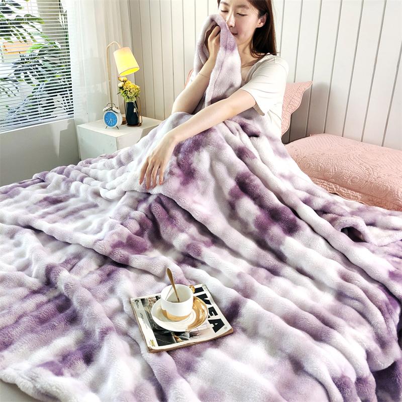 Tuscan Autumn Winter Warmth Blanket Thickened Keep Warm Flannel Sofa Blankets Soft Comfortable Bubble Fleece Nap Shawl Blanket