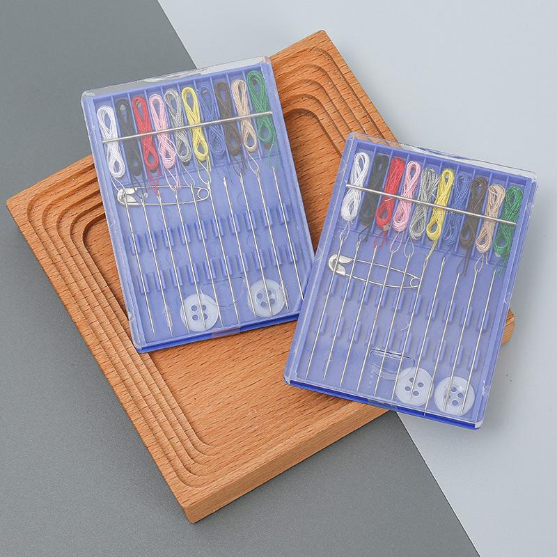 10 Färgtråd Mini Sykit Låda Engångsnål Tråd Knapp Förvaringspåsar Syverktyg Bärbar Diy Hantverk Hem Resa