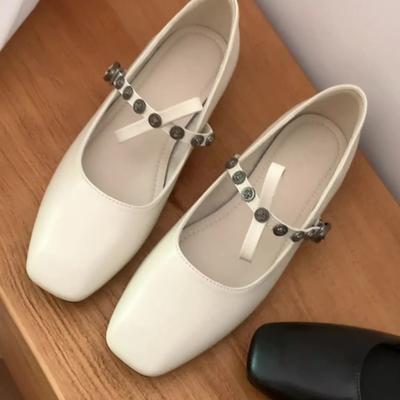 New Designer Women Flat Shoes Spring Square Toe Mary Jane Shoes Girl Fashion Slip-on Loafers