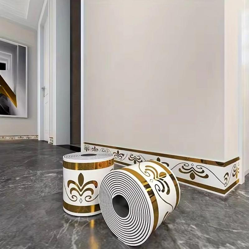Self-Adhesive Skirting Wall Stickers 5m Stain Resistant Baseboard Trim for Living Room Dining Area Wall Decoration
