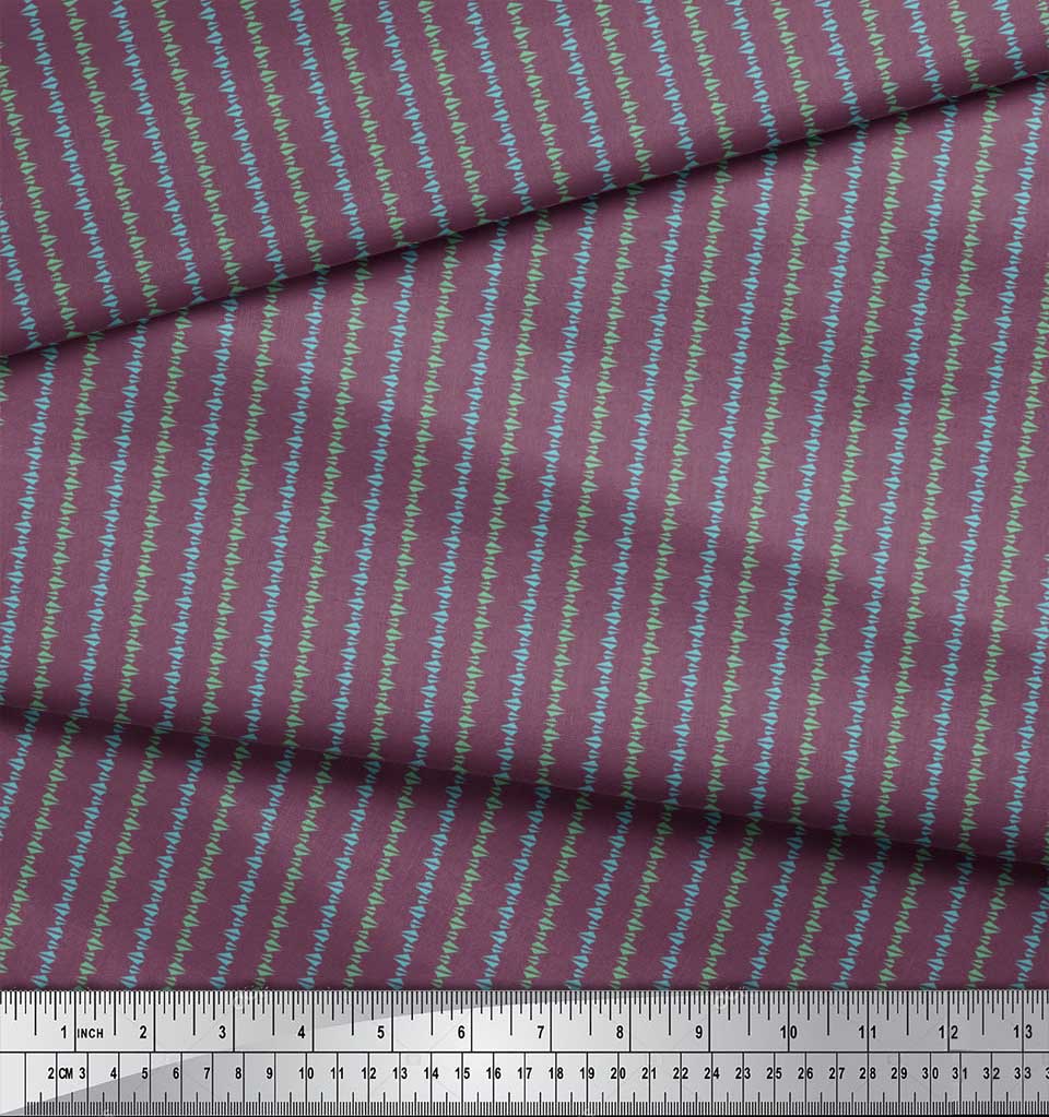 Soimoi Japan Crepe Satin Fabric Triangle Shirting Printed Craft Fabric by the Metre 42 Inch