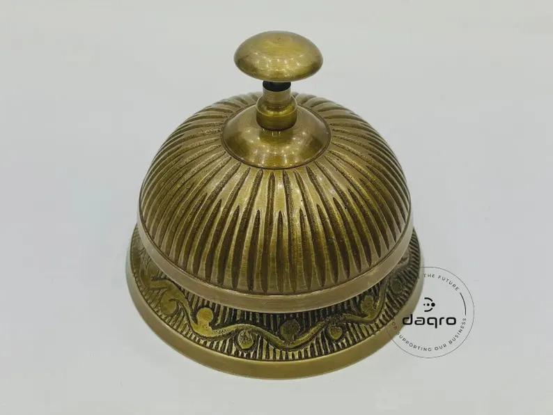 

Embossed Brass Desk Bell - Vintage Style Reception Counter Bell коричневий