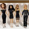 Handmade 7PCS Black Dresses for 11.5in/30cm Dolls, Elegant Long Dress Doll Accessories Playset Playhouse DIY Dress Up Game Toys