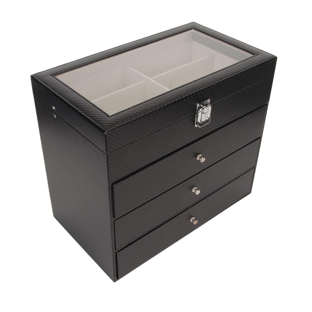 4 Layer Drawer Sunglasses Display Case 24 Slots PU Leather Eyeglass Collection Storage Display Box