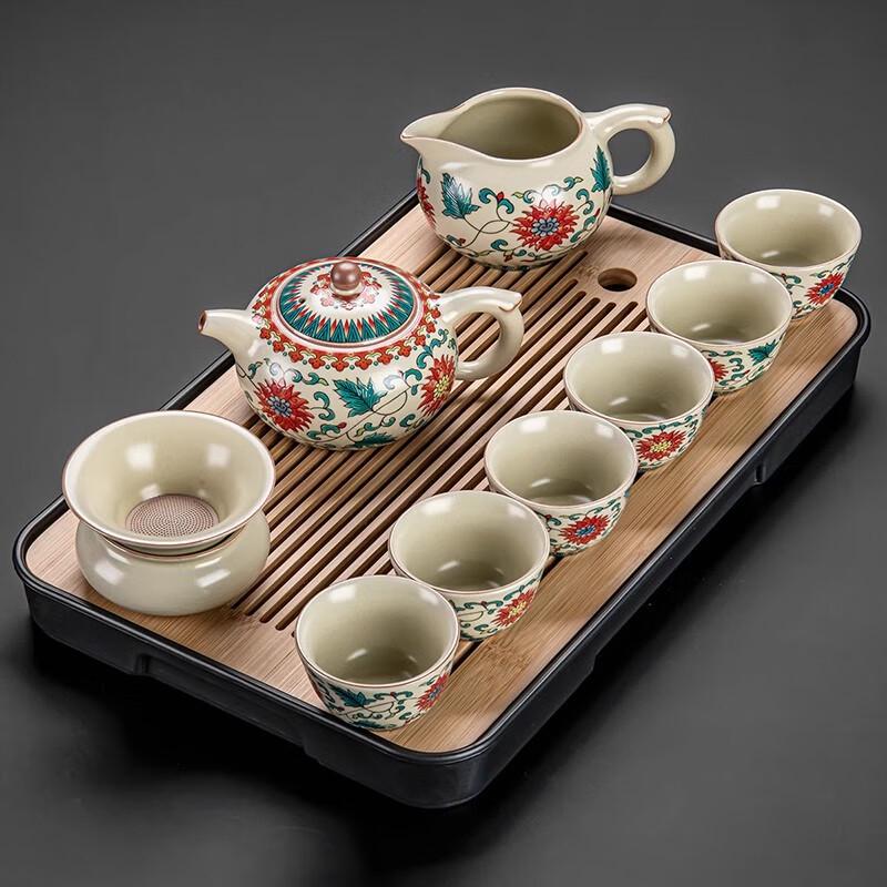 Lainuo Huang Ru Kiln 9-Piece Tea Set