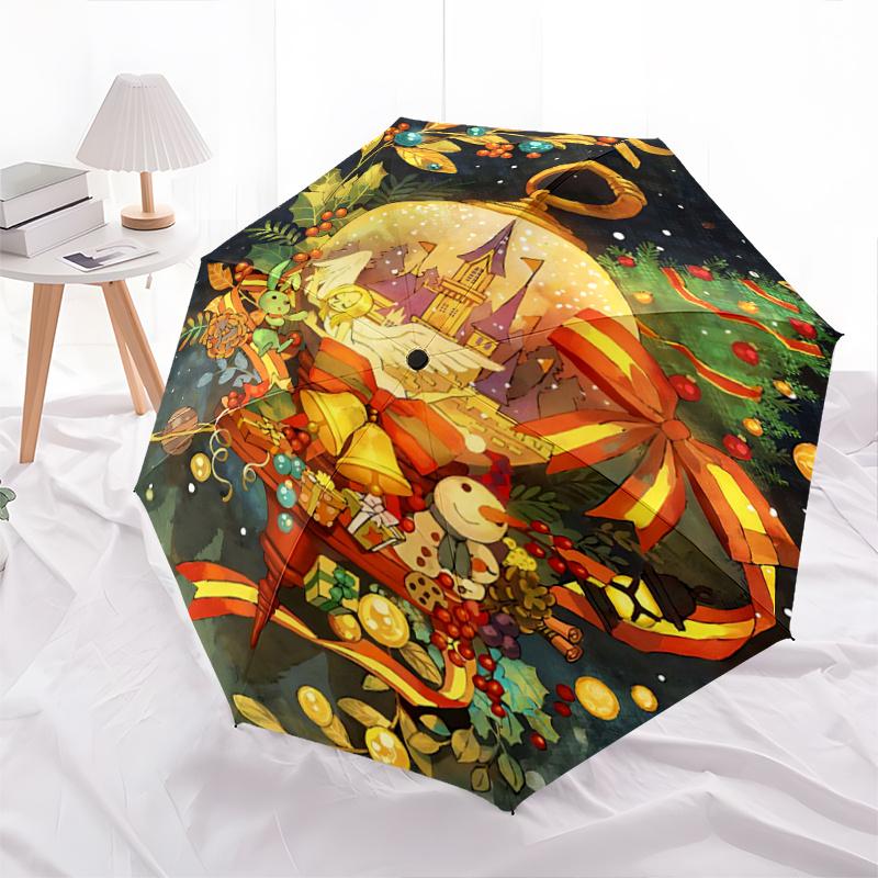 

1pc Christmas Wonderland Automatic Opening and Closing Umbrella - Suitable for Various Occasions, Outdoor Activities, Lightweight and Durable Automati
