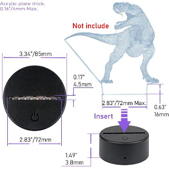 VANSIHO16 Colors 3D LED Night Light Base fit for DIY 3D Illusion Pattern on Acrylic Blanks,6sets 3D Night lamp Base with Remote Control USB Cable for