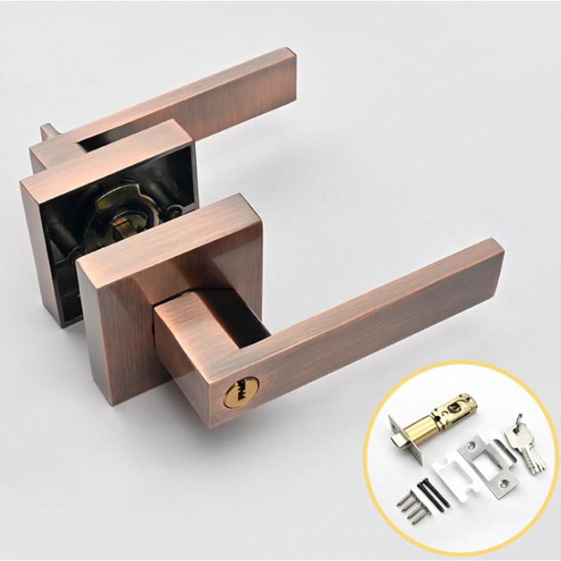 Anti-theft Door Lock Set Tubular Lever Cylindrical Door Lock Indoor Room Door Mechanical Lock