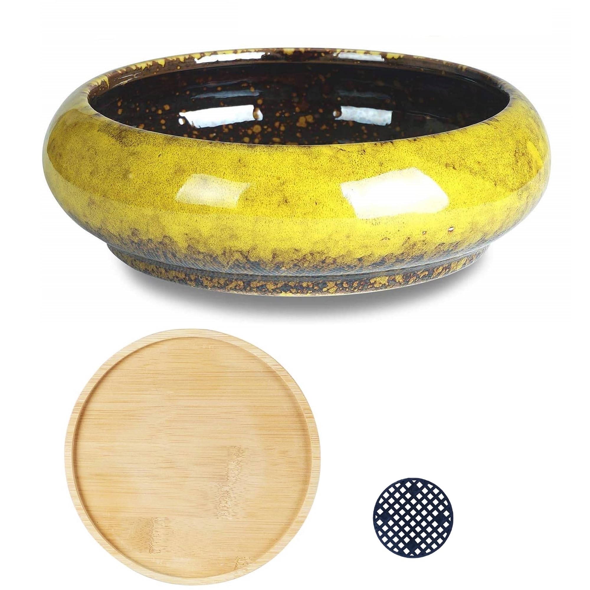 

Facecolor суккулентный бонсай современный бонсай стильный керамический цветок глазурованный кактус внешний диаметр внутренний диаметр 15 высота 6 с дренажным поддоном с