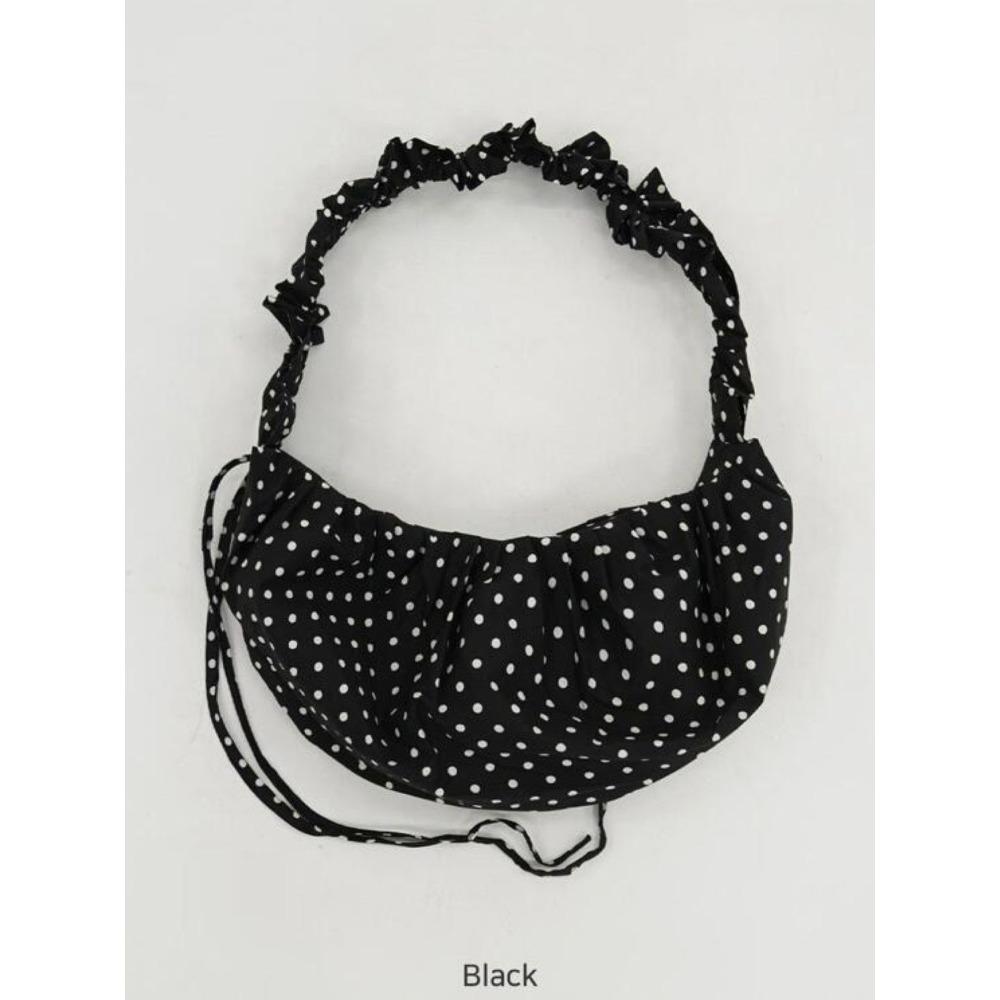 Polka dot ins large capacity cute versatile pleated dumpling bag 2025 new fashion commuter shoulder armpit messenger bag