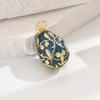Copper Easter Egg Crystal Pendant Bohemia Necklace Pendant Colorful Enamel Pendant  Party