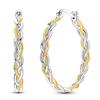 925 Silver Earrings Golden Round Circle Hoop Earrings For Woman Female Fashion Wedding Engagement Jewelry