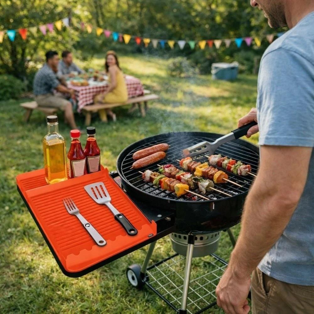 Non-Stick Silicone BBQ Mat Heat-resistant BBQ Grill Mats Versatile BBQ Tool Mat  Kitchen Counter