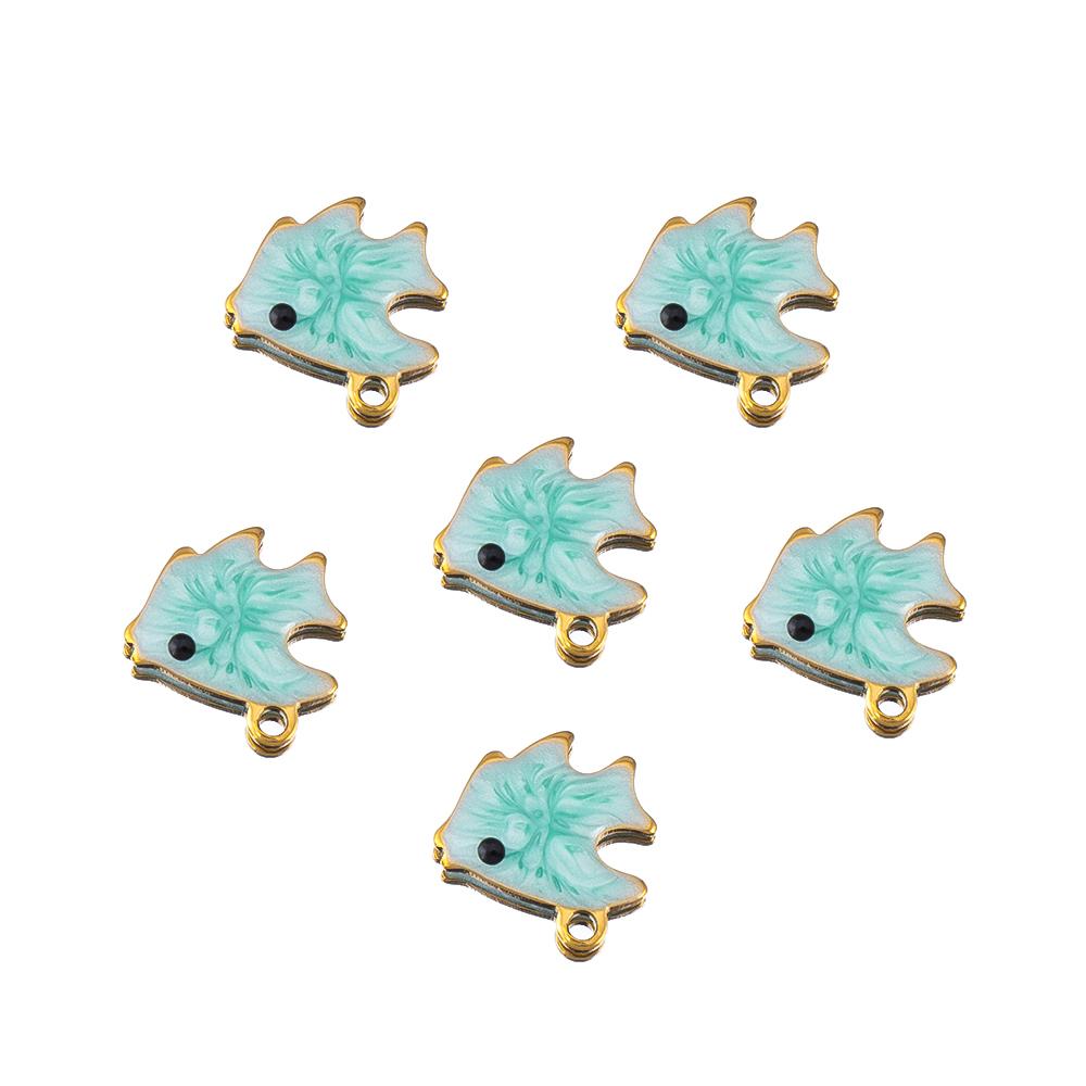10pcs Stainless Steel Enamel Octopus Seahorse Dolphin Crab Clown fish Charm Bracelet Earring Pendant Base for DIY Jewelry Making