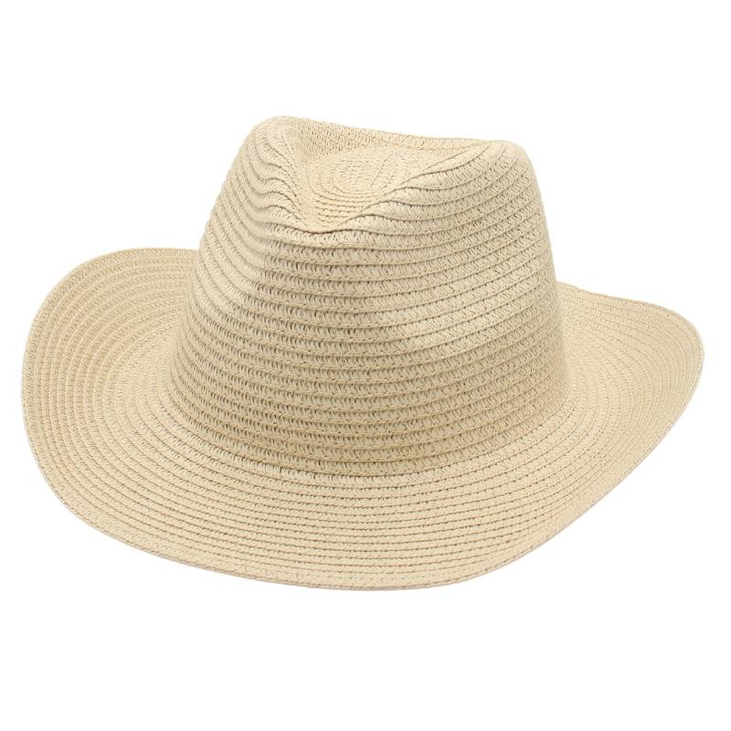 Ethnic Style American Straw Hat Western Cowboy Warped Edge Spring And Summer Thin Top Hat Performance Jazz Hat Spring And Summer Fishing Hat