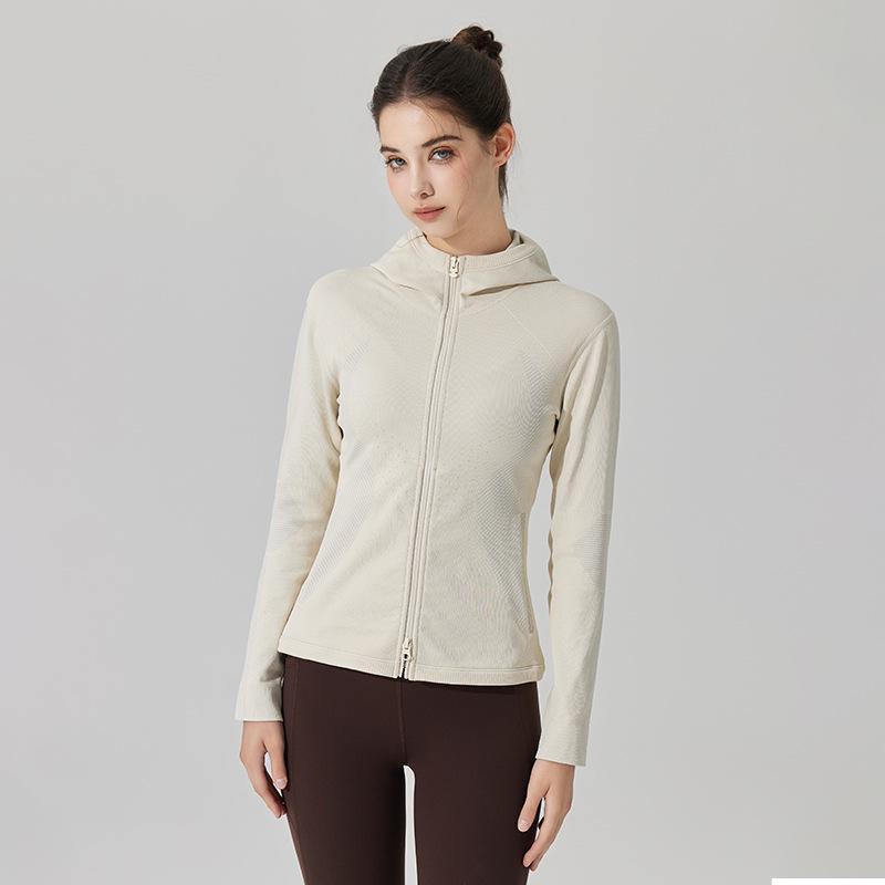 

Heavy-Duty Stretch Hooded Yoga Jacket for Autumn/Winter S білий