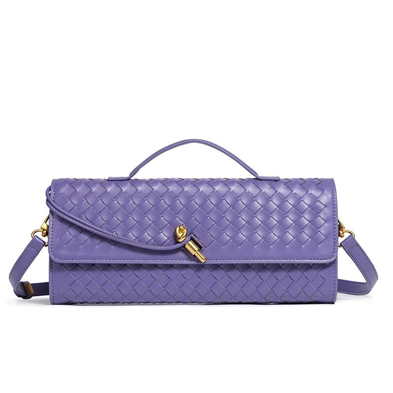 Specialized In Niche Woven One-Shoulder Baguette Bags, Fashionable Portable And Horizontal Clutch Bags, Versatile Women'S Oblique Span Bags