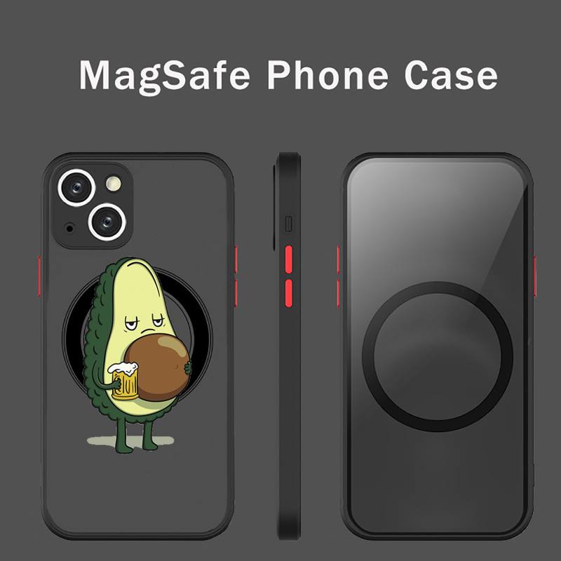 Awokado uroczy kreskówkowy owoc Etui na telefon Przezroczyste Magsafe Magnetyczne Magnes Do iPhone 13 12 11 Pro Max Mini Ładowanie Bezprzewodowe