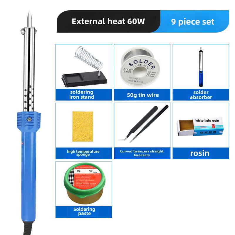 220V 60W/40W/30W Multi-Purpose Electric Soldering Iron with Rubber Handle and Pointed Tip for Household Repairs