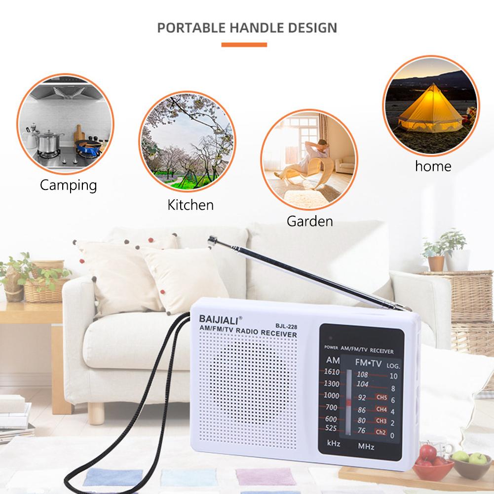 Telescopic Antenna Radio AM FM Battery Operated Portable Radio Reception Long Lasting For Emergency Running Walking Home Radio