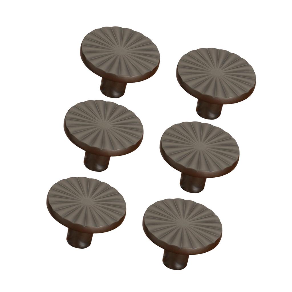 Set de 6 Butoni pentru Dulapuri Alamă Periat Aliaj de Zinc Mâner Rotund pentru Sertar pentru Dulap Comodă și Decorare Garderobă