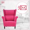 Zoja Scandinavian Family Furniture Wing Chair Fuchsia Magenta Pink Comfortable
