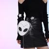 Alien Pattern Shoulder Bag PU Leather Halloween Purse for Women Chain Crossbody Messenger Bag Halloween Female Chic Purse CLE