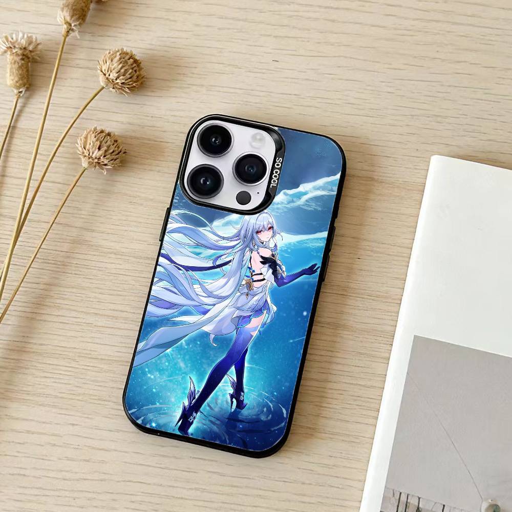 G-Genshin Impact S-Skirk Phone Case For iPhone 17,16,15,14,13,12,11,Pro Max,Plus Candy Silver Cover iPhone17promax