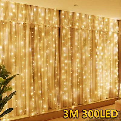 3M LED Lichterkette Fee Dekoration USB Feiertag Vorhang Girlande Lampe 8 Modi Für Zuhause Garten Weihnachten Party Neujahr Hochzeit