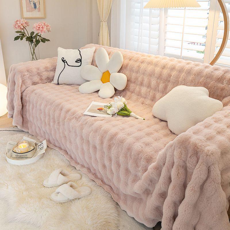 Ins Style Sofabezug Stoff Winter Plüsch Sofa Handtuch High-End Creme Stil Sofabezug Handtuch All-inclusive Sofabezug