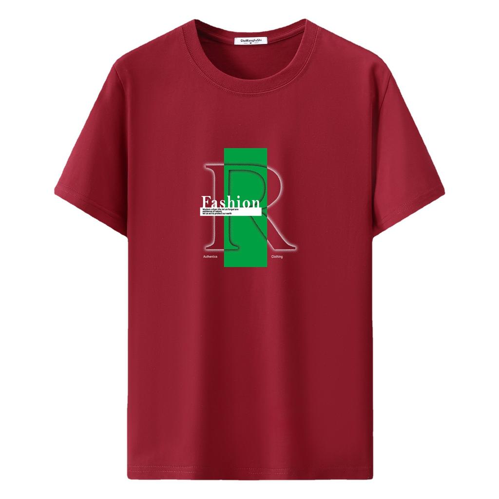 Baumwoll-T-Shirts Herren Kurzarm-T-Shirt Koreanische Modemarke Rundhals Baumwolle Halbarm-T-Shirt Top T-Shirt