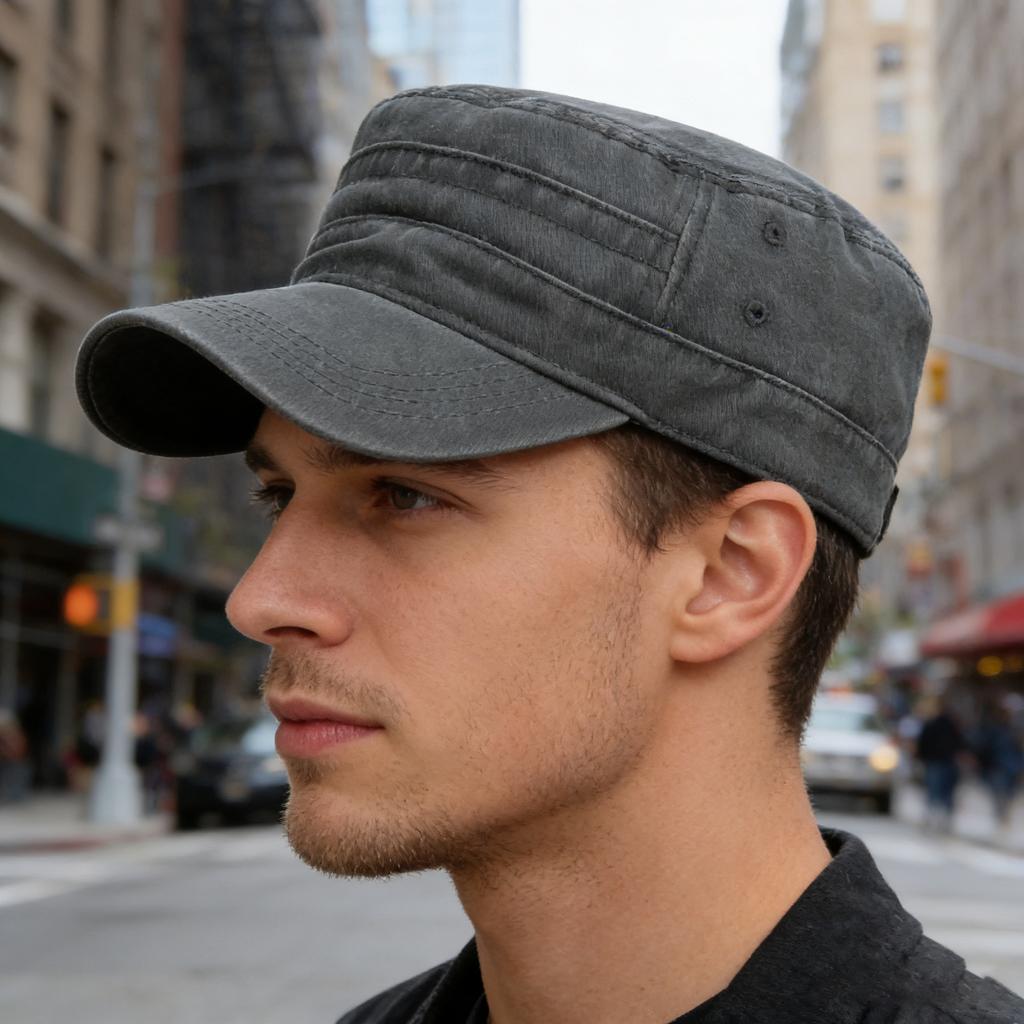 Spring Summer Short Brim Army Hat Men Women Outdoor Retro Washed Cotton Big Head Sunshade Flat Caps Military Cap Fishing Hats